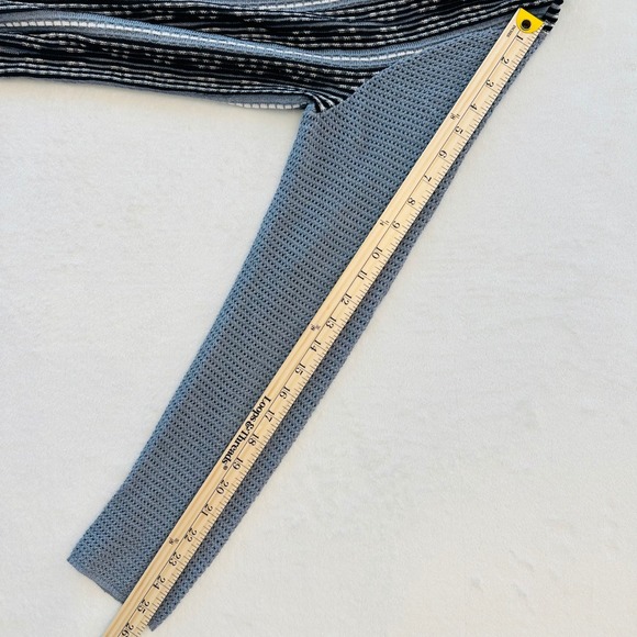 ZOZO Striped Linen Blend Knit‎ Cardigan Open Front Gray Black White Womens L - Picture 6 of 9